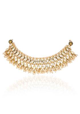 Kundan And Pearls Choker Necklace 2