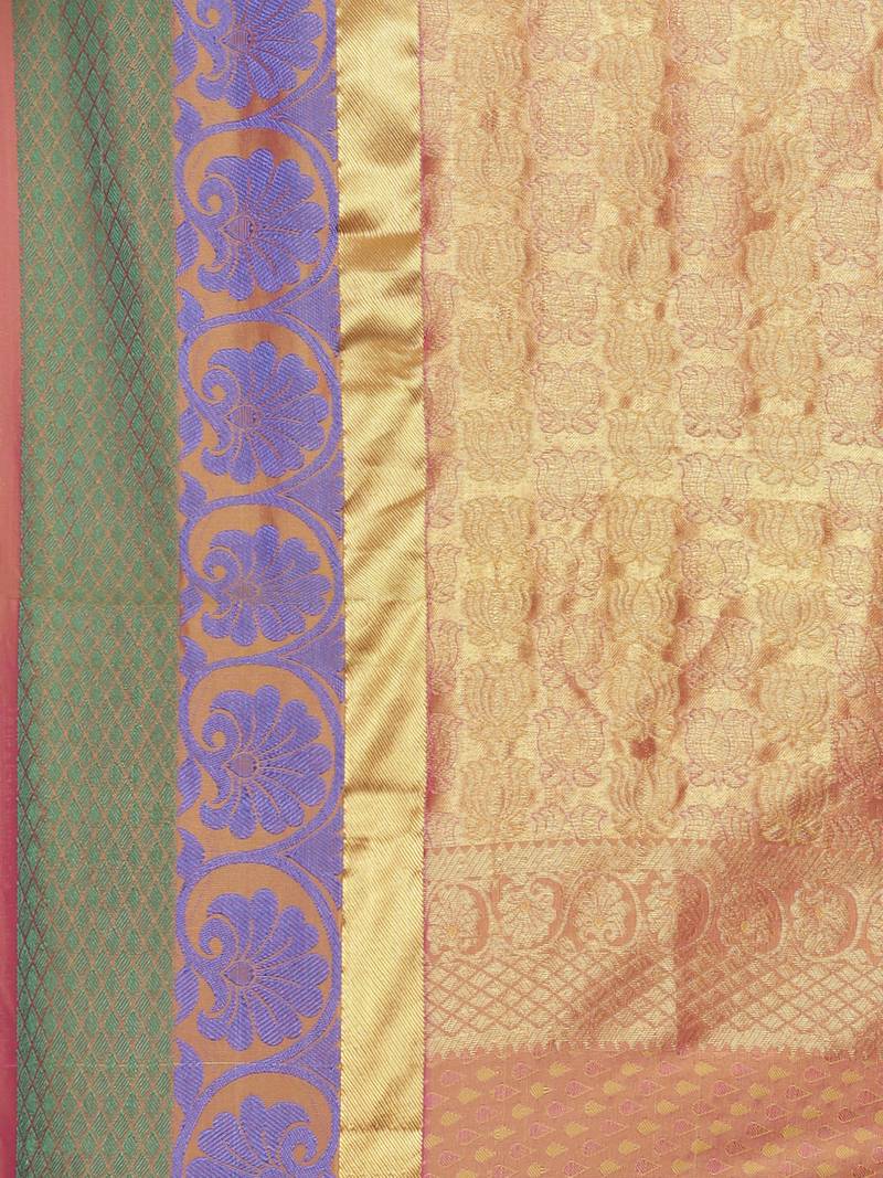 CLASSICATE from the house of The Chennai Silks Women's Multicolor Pure Kanchipuram Silk Saree With Blouse