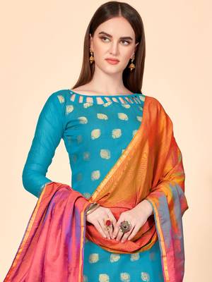 Sky-blue zari banarasi salwar 2