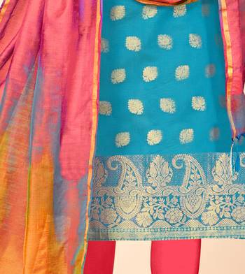 Sky-blue zari banarasi salwar 3