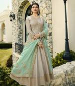 Grey Embroidered Georgette Salwar