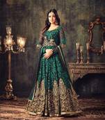 Green Embroidered Net Salwar