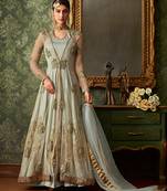 Green Embroidered Net Salwar
