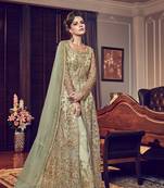 Green Embroidered Net Salwar
