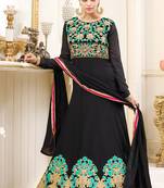 Black Embroidered Georgette Salwar