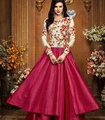 Pink Embroidered Silk Blend Salwar