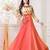 Orange Embroidered Georgette Salwar
