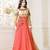 Orange Embroidered Georgette Salwar