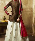 Green Embroidered Silk Blend Salwar
