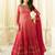 Red Embroidered Georgette Salwar