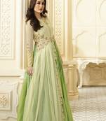 Cream Embroidered Net Salwar