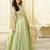 Cream Embroidered Net Salwar