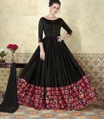Black Embroidered Satin Salwar