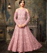 Pink Embroidered Silk Blend Salwar