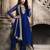 Blue Embroidered Silk Blend Salwar