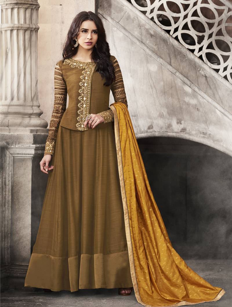Green Embroidered Satin Salwar
