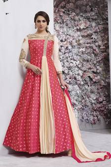 Pink Embroidered Silk Blend Salwar