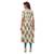 Off-white printed cotton long kurtis