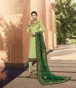 Green Embroidered Jacquard Salwar