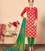 Red zari banarasi salwar