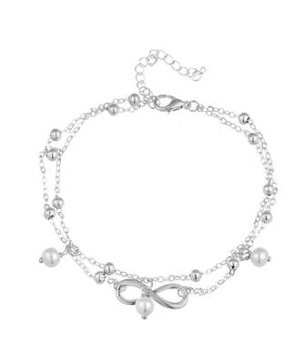Silver Infinity Gisa Layered Anklet 1