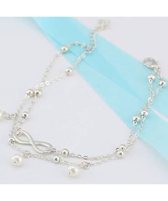 Silver Infinity Gisa Layered Anklet 2