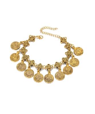 Antique Gold Coin Anklet 1