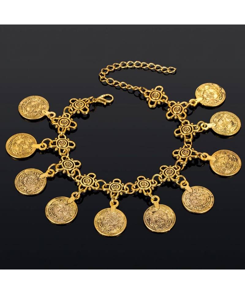 Antique Gold Coin Anklet
