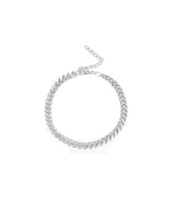 Silver Fishbone Anklet 1