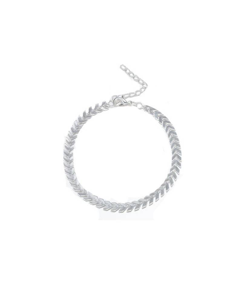 Silver Fishbone Anklet