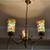 Turquoise Color Mosaic Glass Lighting 3 Light Chandeliers Hanging Ceiling Pendant Lights Fixtures