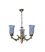 Orange Color Mosaic Glass 3 Light Chandelier Hanging Pendant Light Lamp for Home Living Room Outdoor Hotel Office