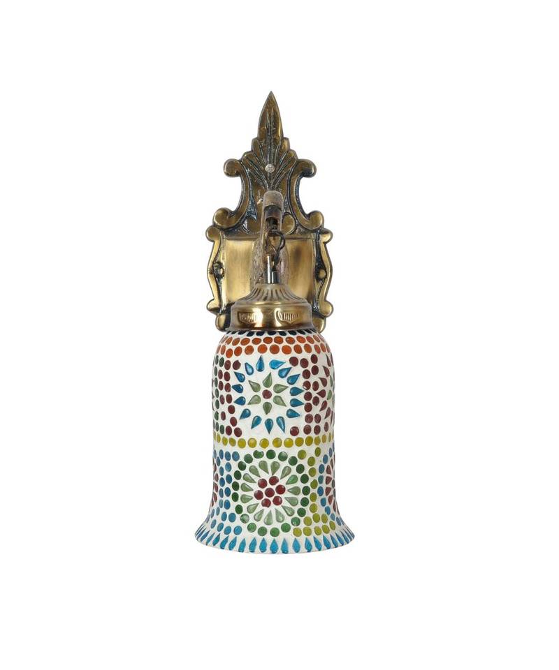 Multi Color Mosaic Glass Metal Fitting Sconces Wall 2 Light Mount Wall Light Indoor Decoration