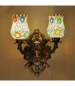 Indian Mosaic Glass Wall Sconce Up/Down Light Home Decor Lamp Lighting