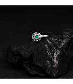 Aadya Floral Emerald Nose Pin