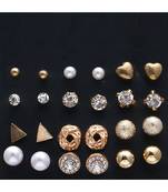 Amora 12 Pair Designer Stud Earrings Set