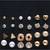 Amora 12 Pair Designer Stud Earrings Set