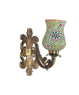 Metal Brass Polish Finish Fitting Mosaic Glass Wall Light Sconces Wall Decorations 2
