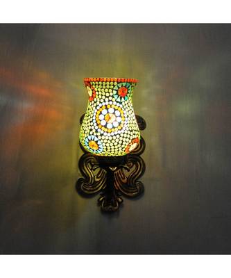 Metal Brass Polish Finish Fitting Mosaic Glass Wall Light Sconces Wall Decorations 3