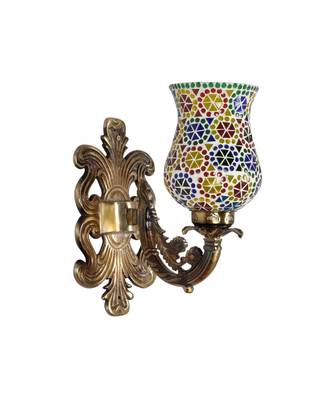 Living Room Decorative Mosaic Glass Designer Metal Fitting Wall Up Light 2