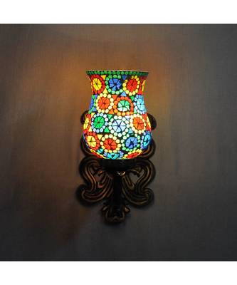 Living Room Decorative Mosaic Glass Designer Metal Fitting Wall Up Light 3