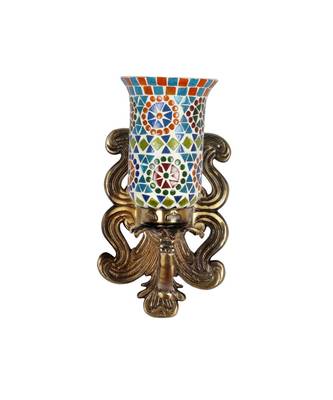 Multicolor Mosaic Glass Retro Light Wall Decor Lamp with Designer Brass Polish Finish Metal Fitting 1