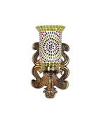 Indian Decorative Up Light White Mosaic Glass Metal Fitting Wall Sconces Lamp
