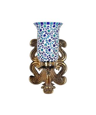 Orange Mosaic Glass Up Light Lamp with Metal Fitting Wall Decoration for Home Office Hallway Outdoor Indoor 1