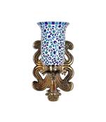 Orange Mosaic Glass Up Light Lamp with Metal Fitting Wall Decoration for Home Office Hallway Outdoor Indoor