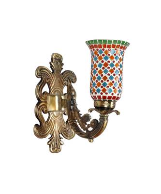 Designer Metal Fitting White Mosaic Glass Wall Light Lamp Home Decor Fixture 2