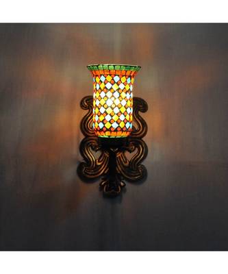 Designer Metal Fitting White Mosaic Glass Wall Light Lamp Home Decor Fixture 3