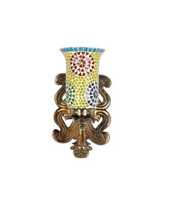 Elegant Mosaic Glass Light Lamp Sconces with Designer Wall Decorations Metal Brass Polish Finish Fitting 1