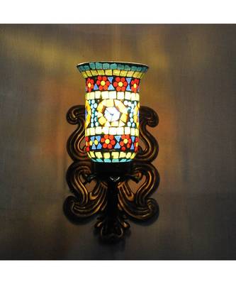 Indian Multicolor Mosaic Glass Up Lighting Lamp Living Room Decorations 3