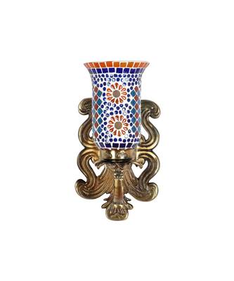 Designer Metal Fitting Blue Mosaic Glass Wall Up Light Lamp Fixture Decorative 1